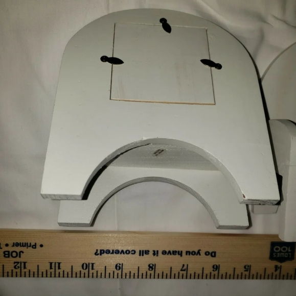 *:  2 Doll size white wooden  Chair/Bench  Picture Photo Frame - Picture 5 of 6